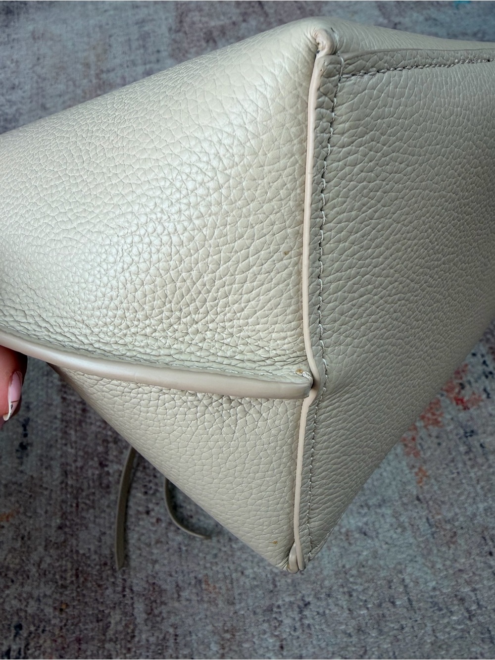 Rebecca Minkoff Megan Tote Bag Beige Pebbled Leather HS24TDXT44 - Picture 4 of 8